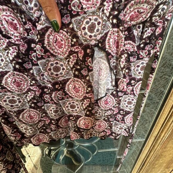 Floral Wrap Top - Black and Pink - Picture 6 of 6